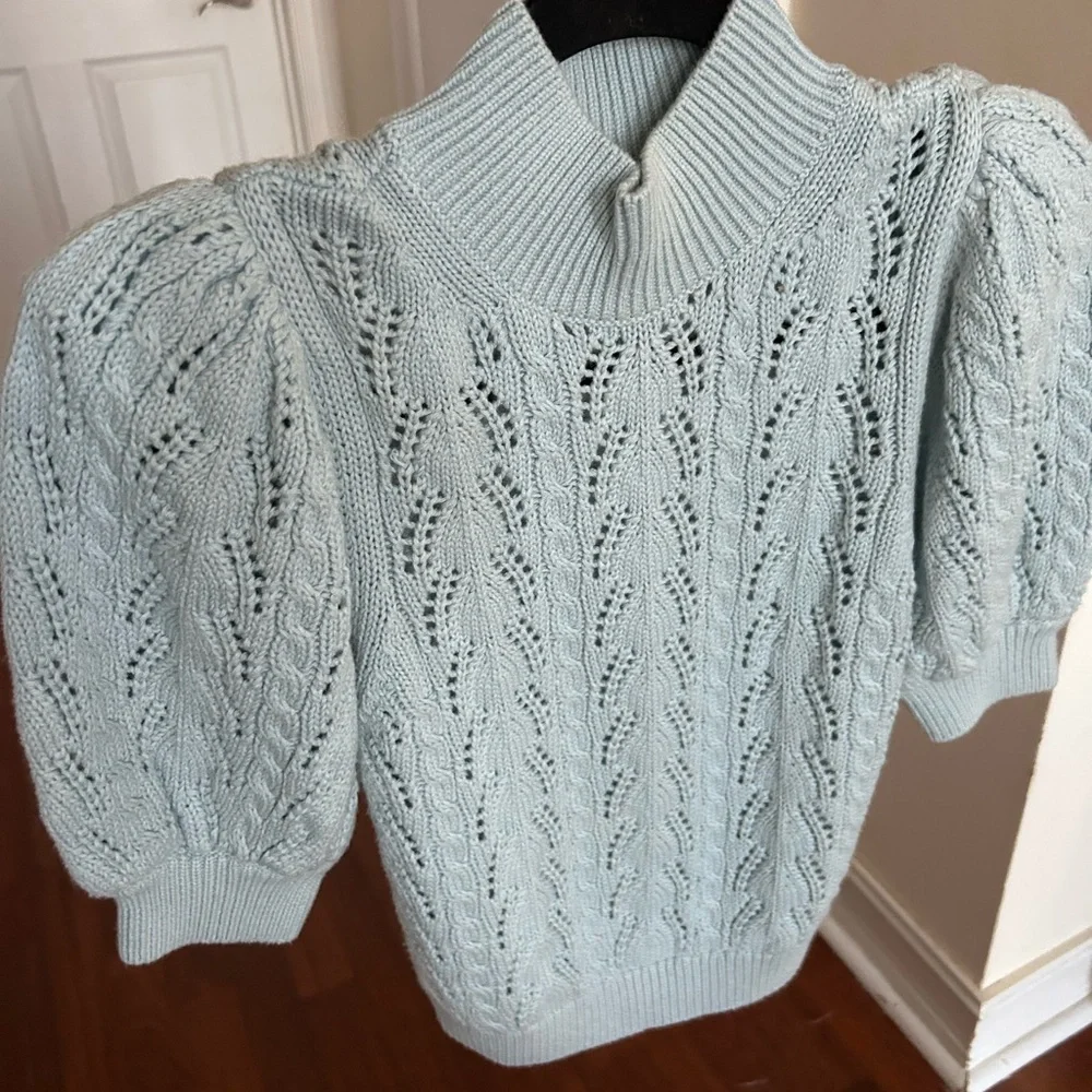 Alice +Olivia Kyoko Puff Sleeve Pullover Sweater S - Picture 7 of 17